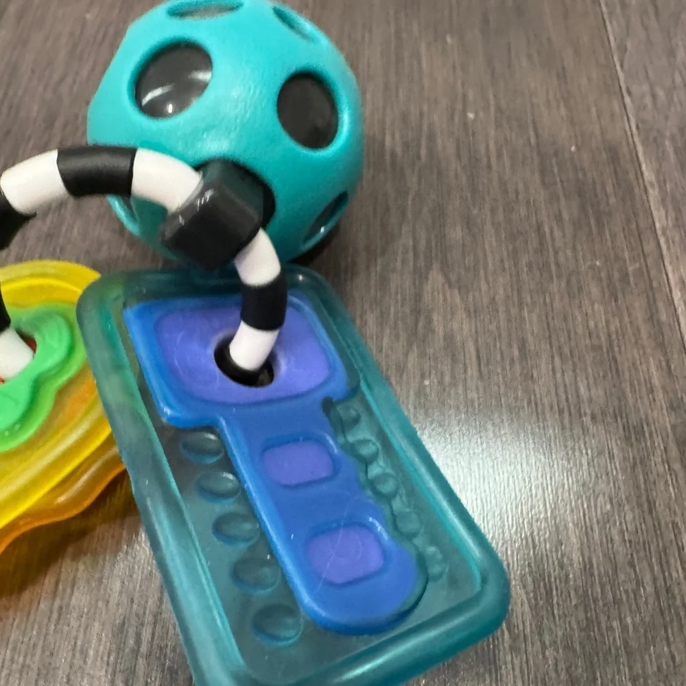Colorful Baby Infant Rattle Teething Ring Key Toy Set